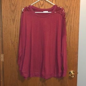 Burgundy barely worn maurices long sleeve shirt